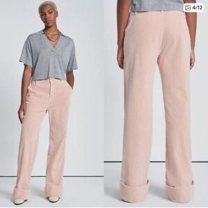 7 For All Mankind 27 Wide Leg High Waisted Corduroy Pants In Cameo Rose Pink